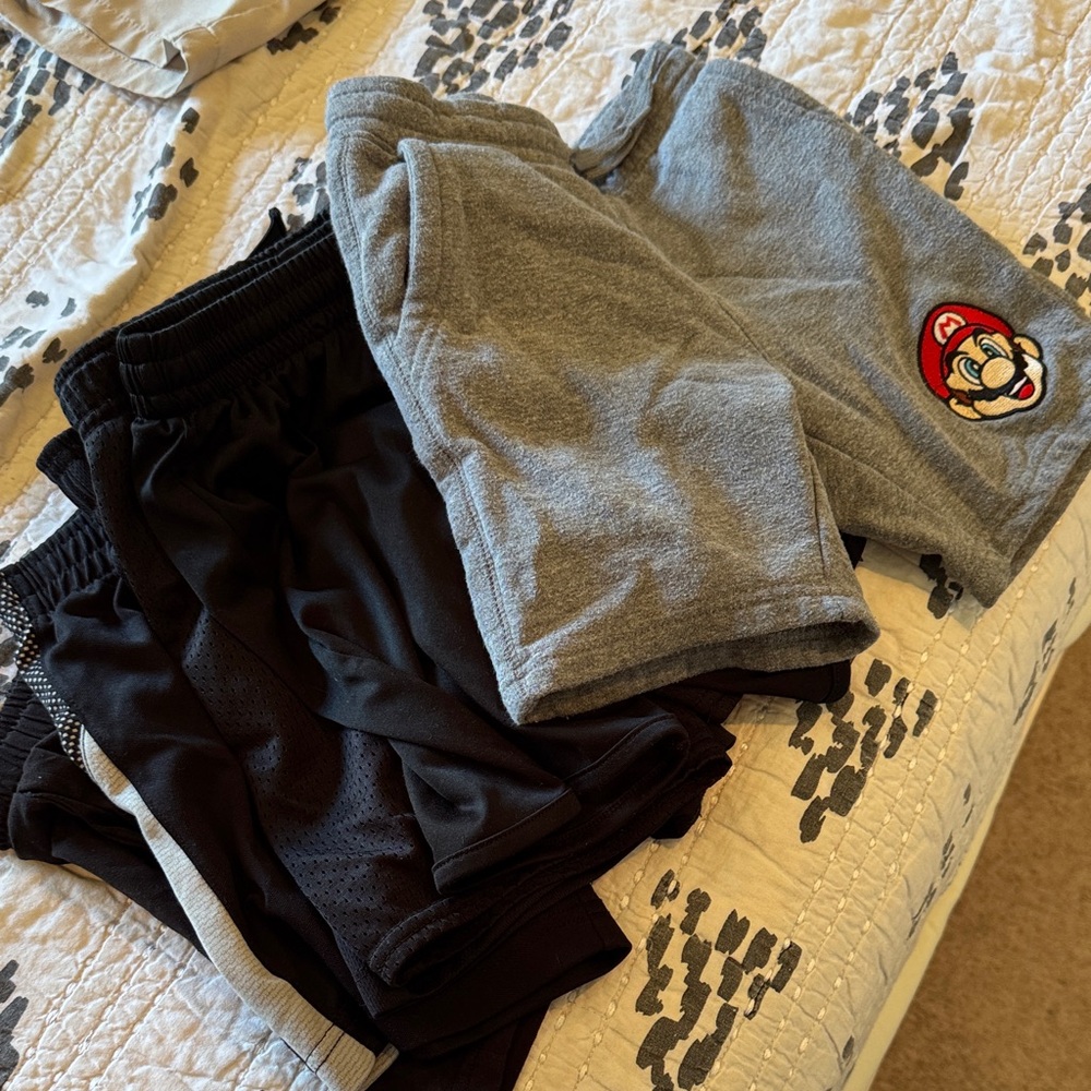Kids Gray and Black Shorts Set